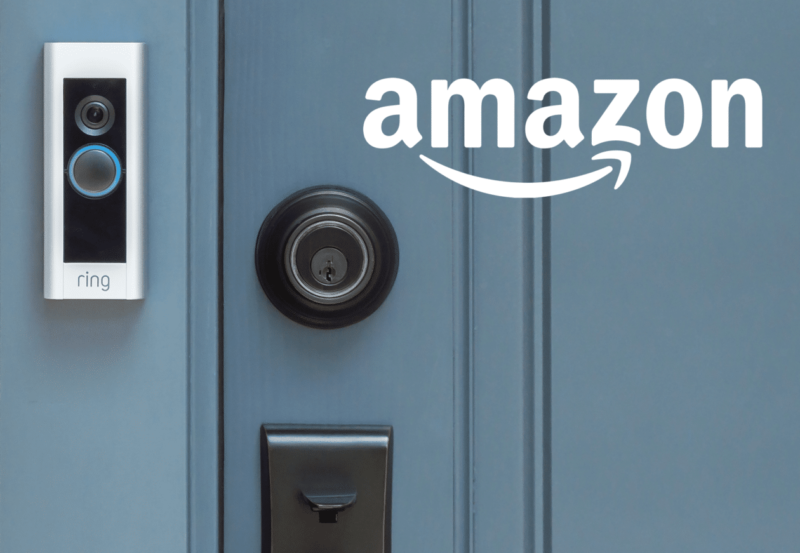 Amazon Ring Doorbell Camera Wireless installed near the front door of a residence.